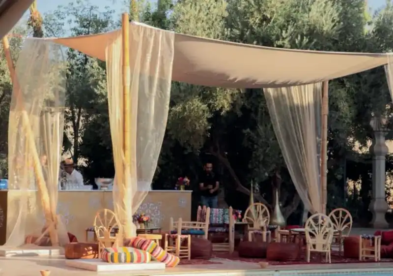 Couverture / Chapiteau bambou en situation pour un événement à Marrakech