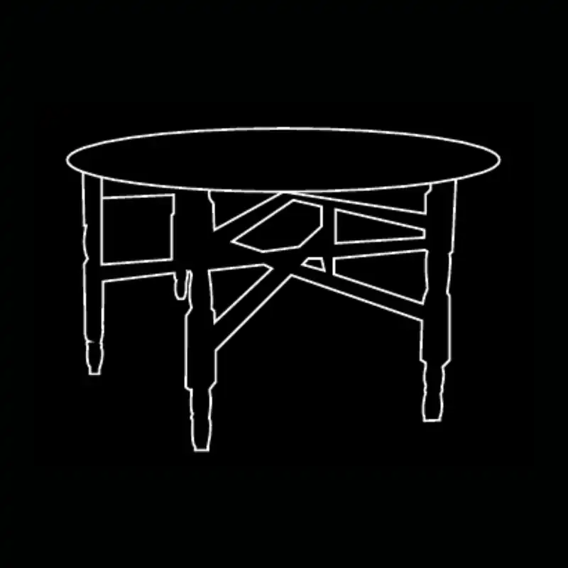 Dessin technique — Table marocaine plateau argent